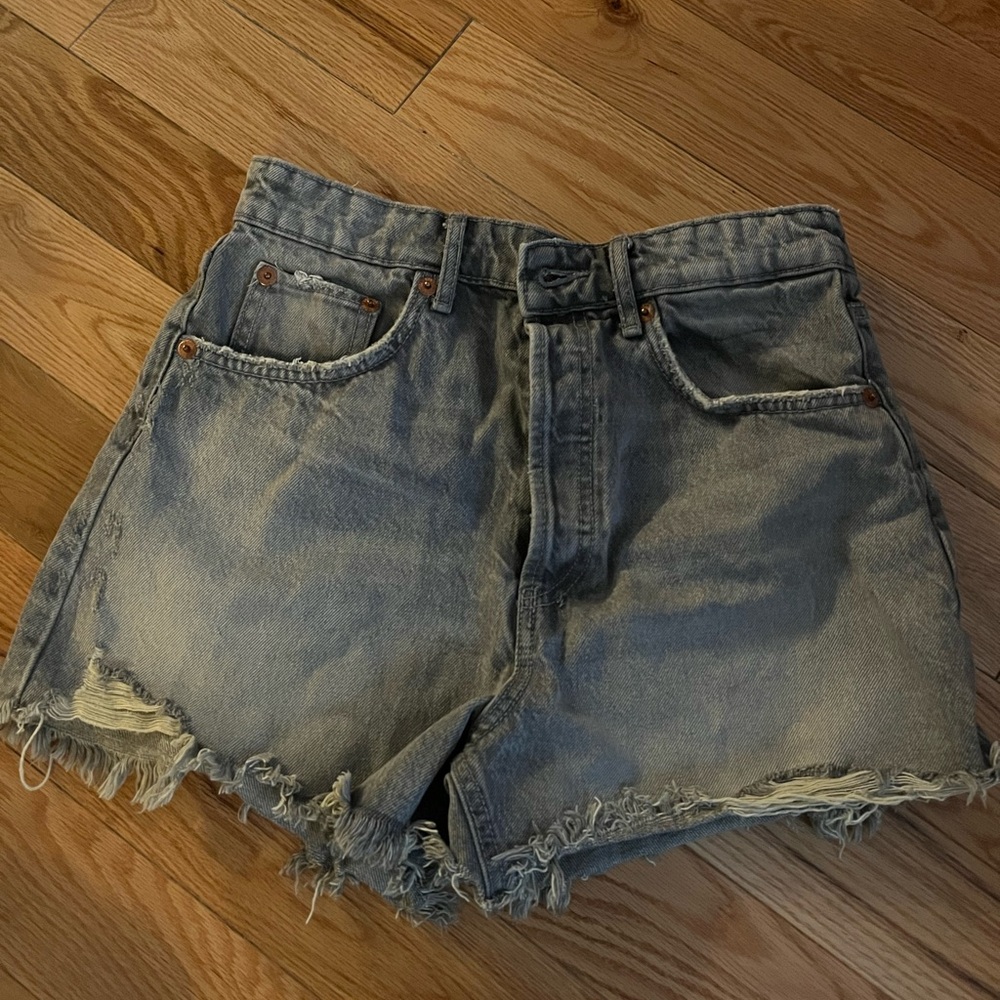 Zara Distressed Denim Shorts